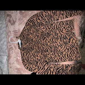 Zebra print turtleneck